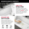 Lavabo de cocina tipo estación de trabajo con un receptáculo de compuesto de granito de 32" de montaje bajo encimera, con reborde WorkFlow™ y accesorios