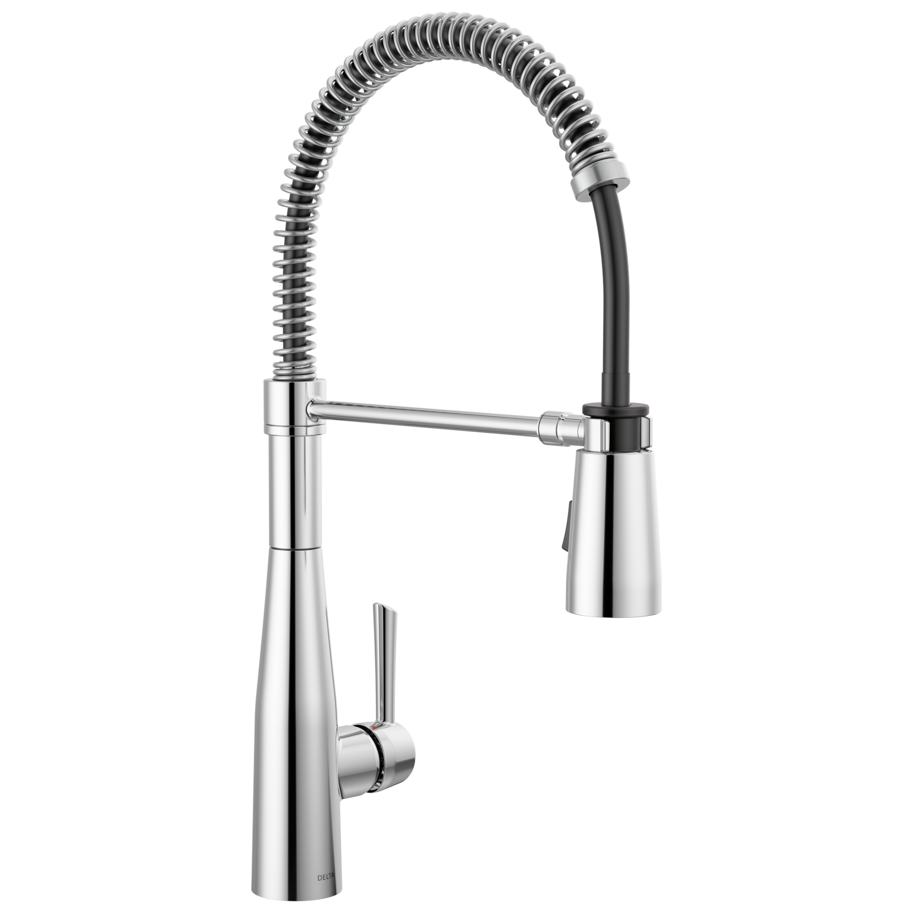 Llave para cocina extensible de una manija con tubo de salida con muelle