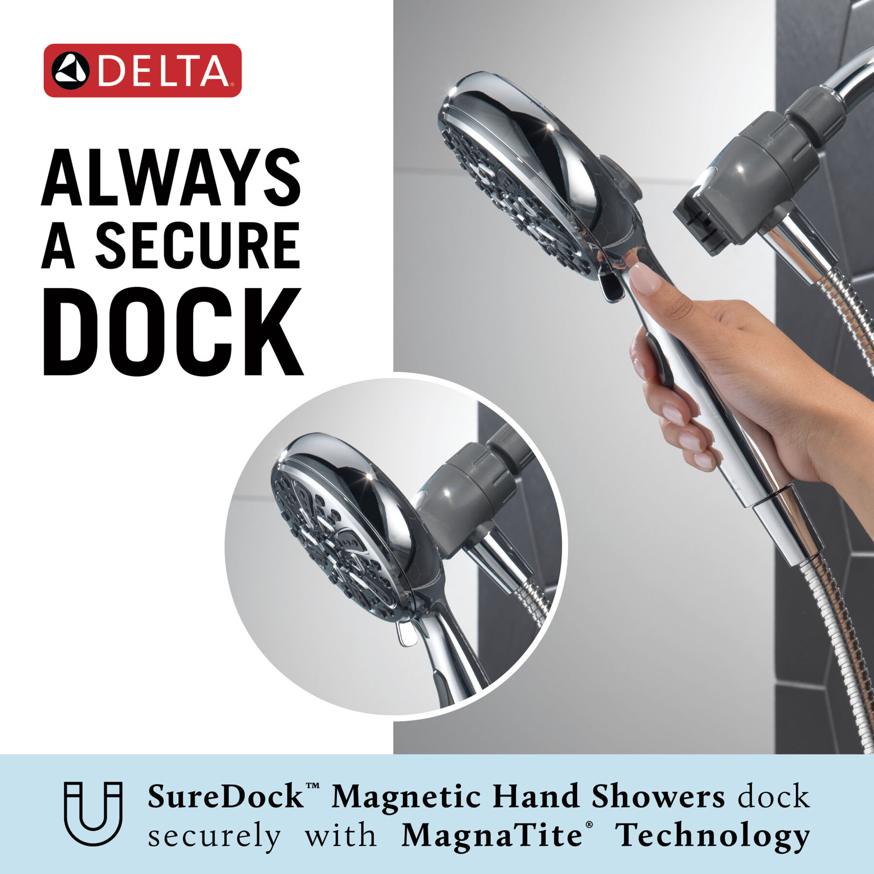6-Setting SureDock® Magnetic Hand Shower, image 7