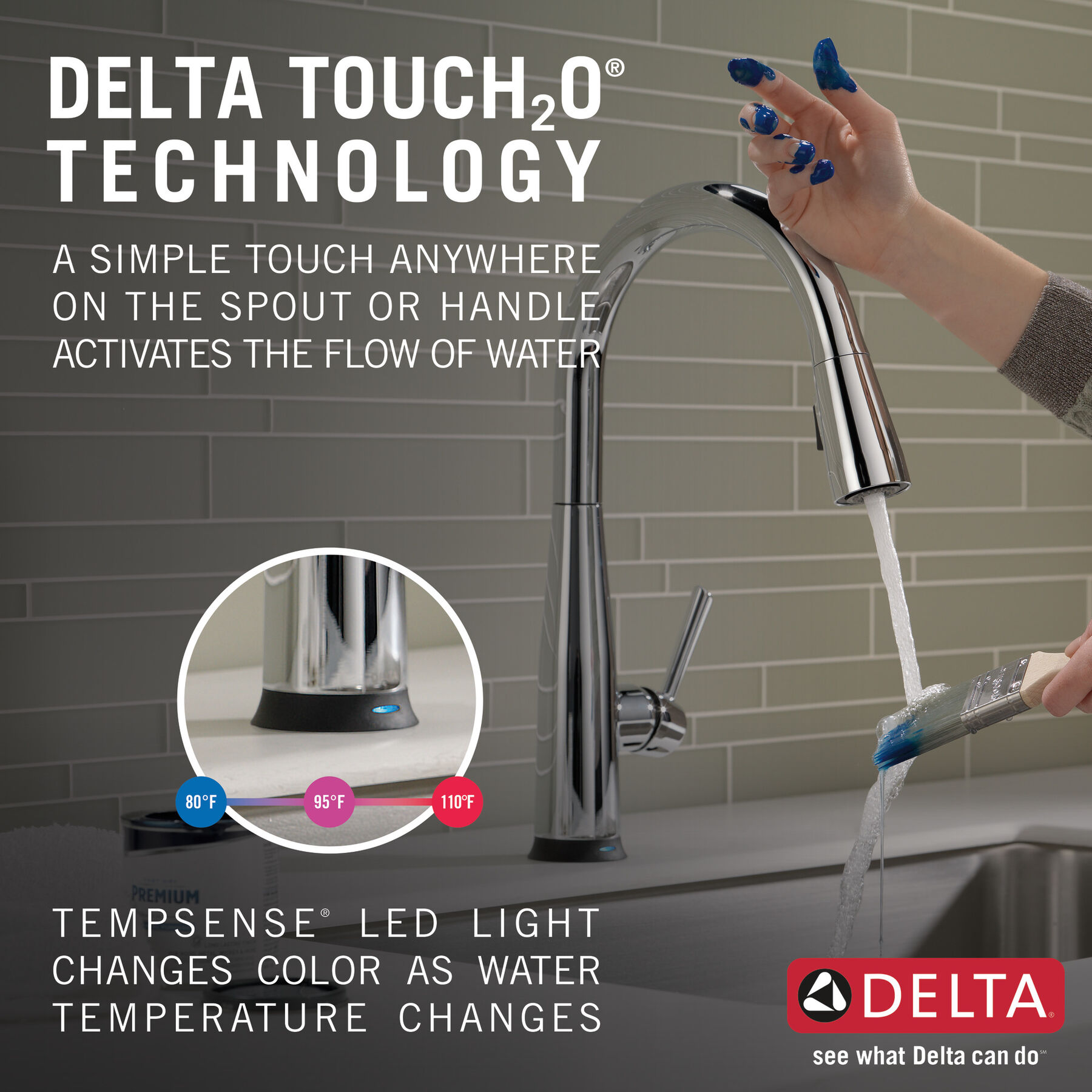 Llave para cocina monomando extensible con tecnología Touch<sub>2</sub>O®, imagen 19