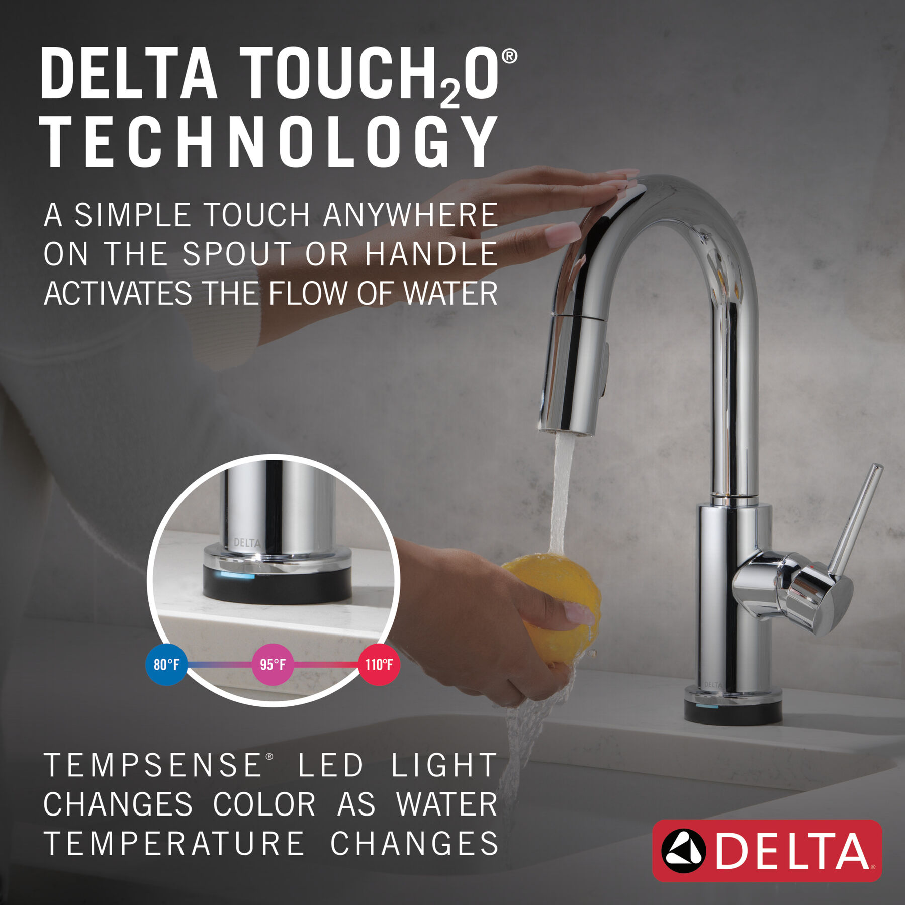 Llave para barra/encimera monomando extensible con tecnología Touch<sub>2</sub>O®, imagen 9