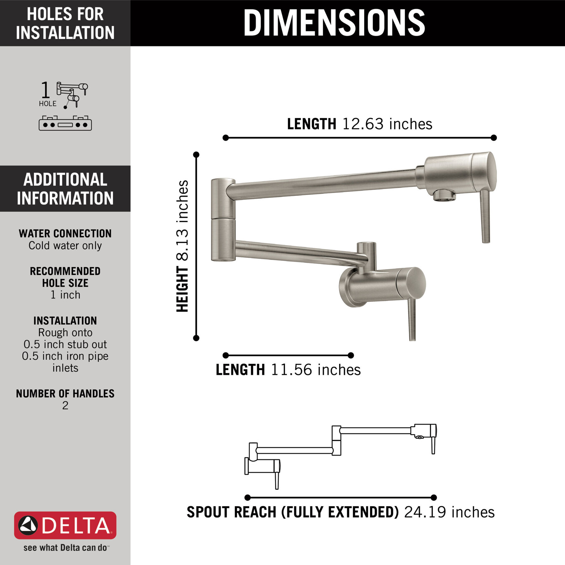 Llave para llenar ollas de montaje en pared 2L (producto recertificado), imagen 2
