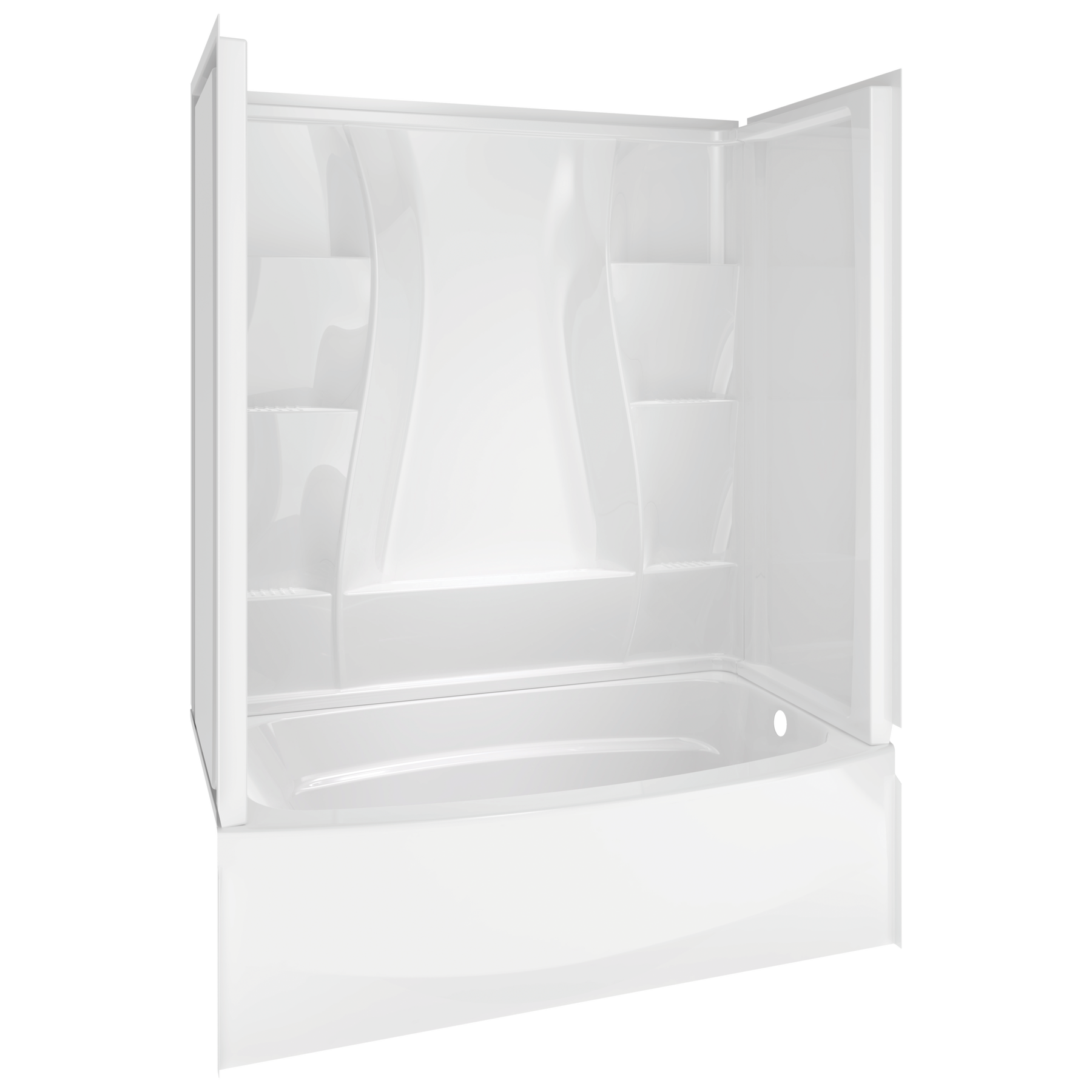 Bañera curva de 60" x 30", desagüe derecho, imagen 2
