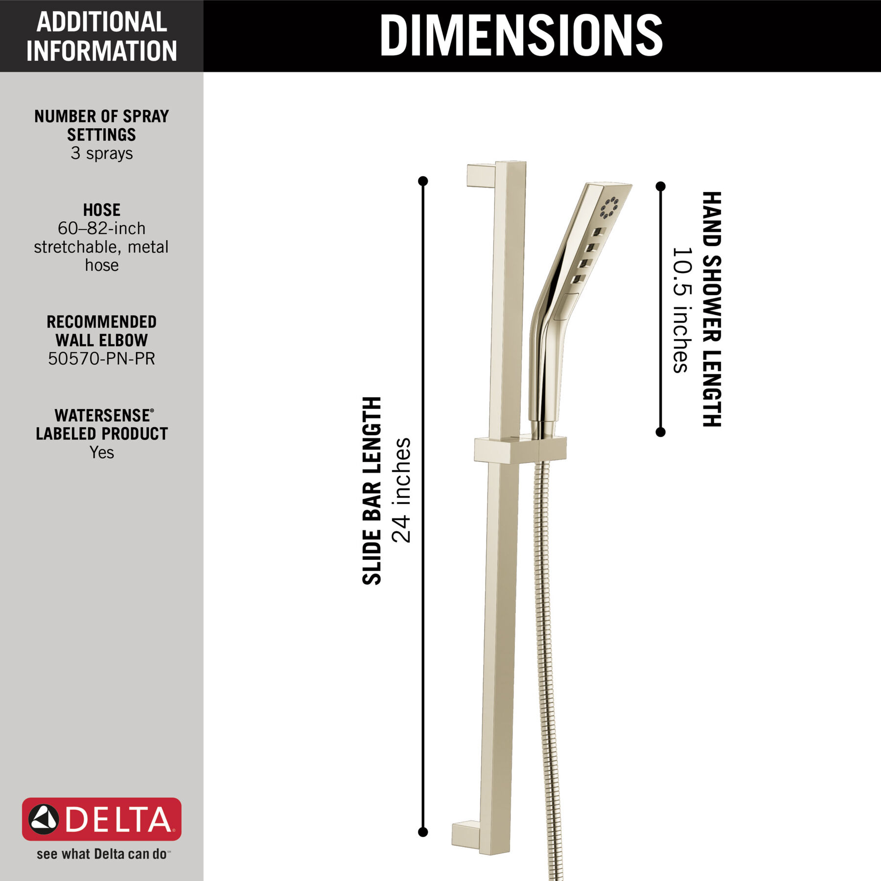 Ducha manual H<sub>2</sub>Okinetic® de 3 funciones con barra deslizante, imagen 2