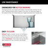 Lavabo de cocina para barra/preparación de alimentos tipo estación de trabajo con un receptáculo de acero inoxidable calibre 16 de 17" de montaje bajo encimera, con reborde WorkFlow™ y accesorios
