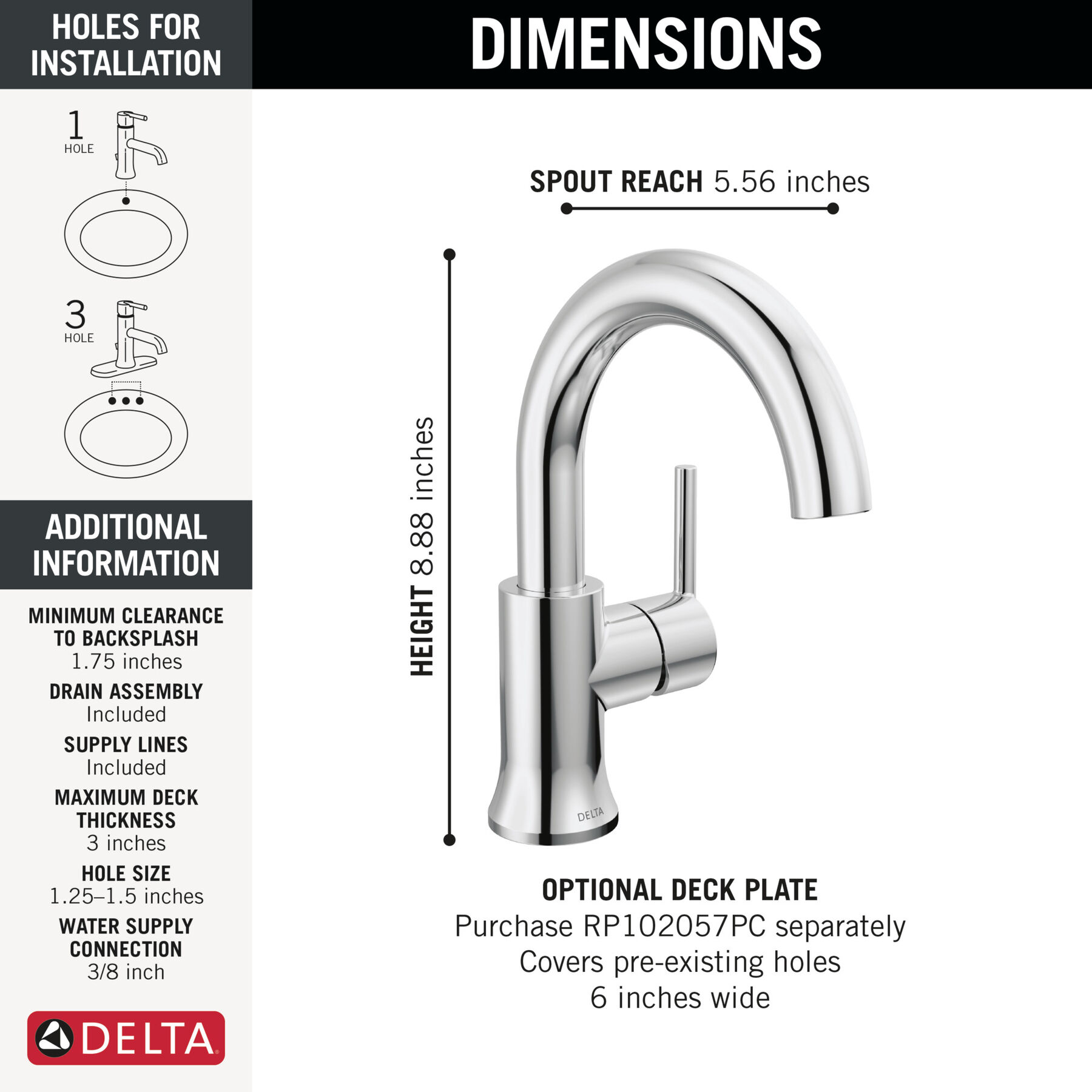 Llave para baño monomando con arco elevado, imagen 1