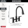 Llave para cocina tipo puente extensible con dos manijas