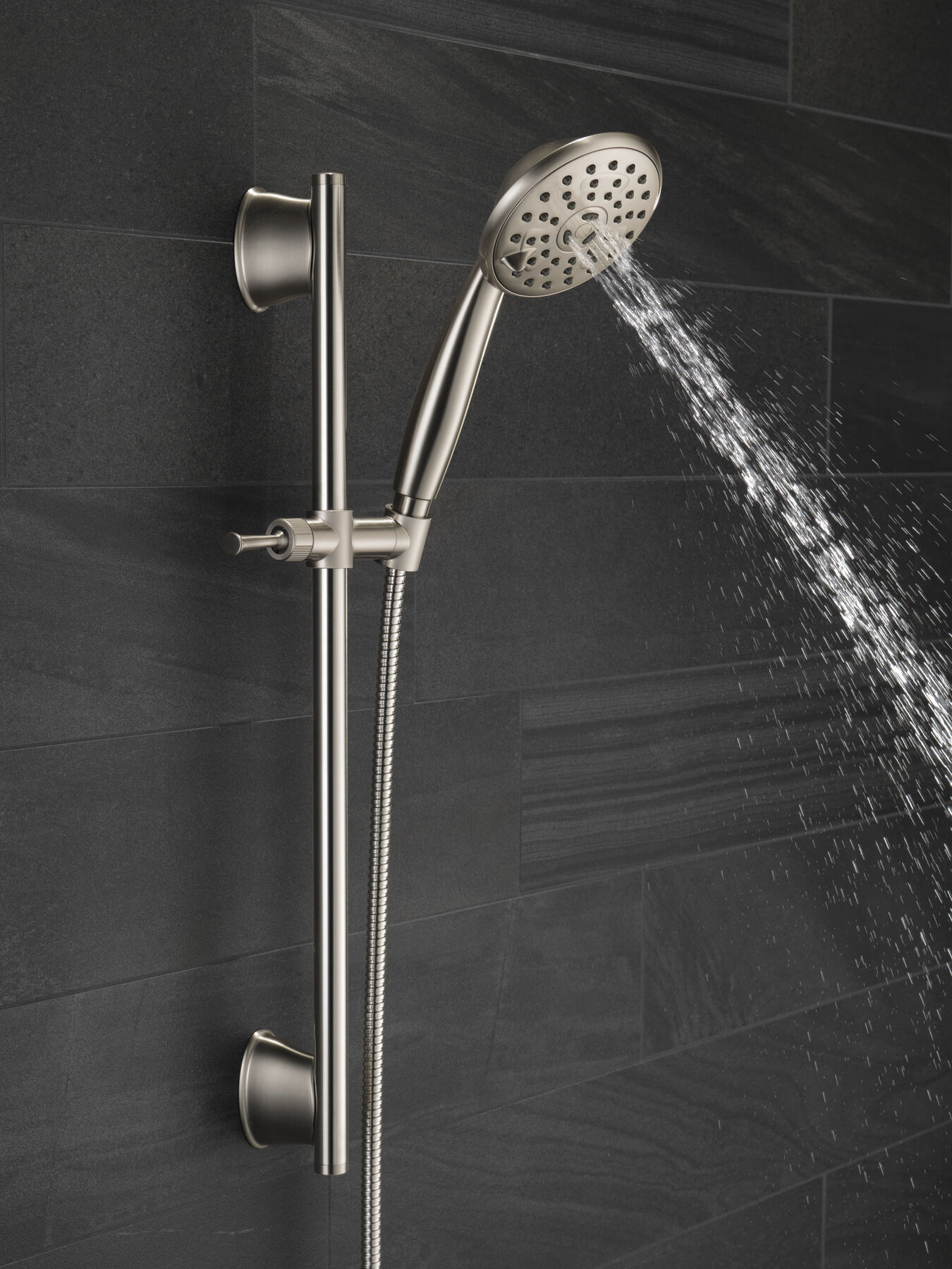 Ducha manual Porter de 3 funciones con barra para pared, imagen 3