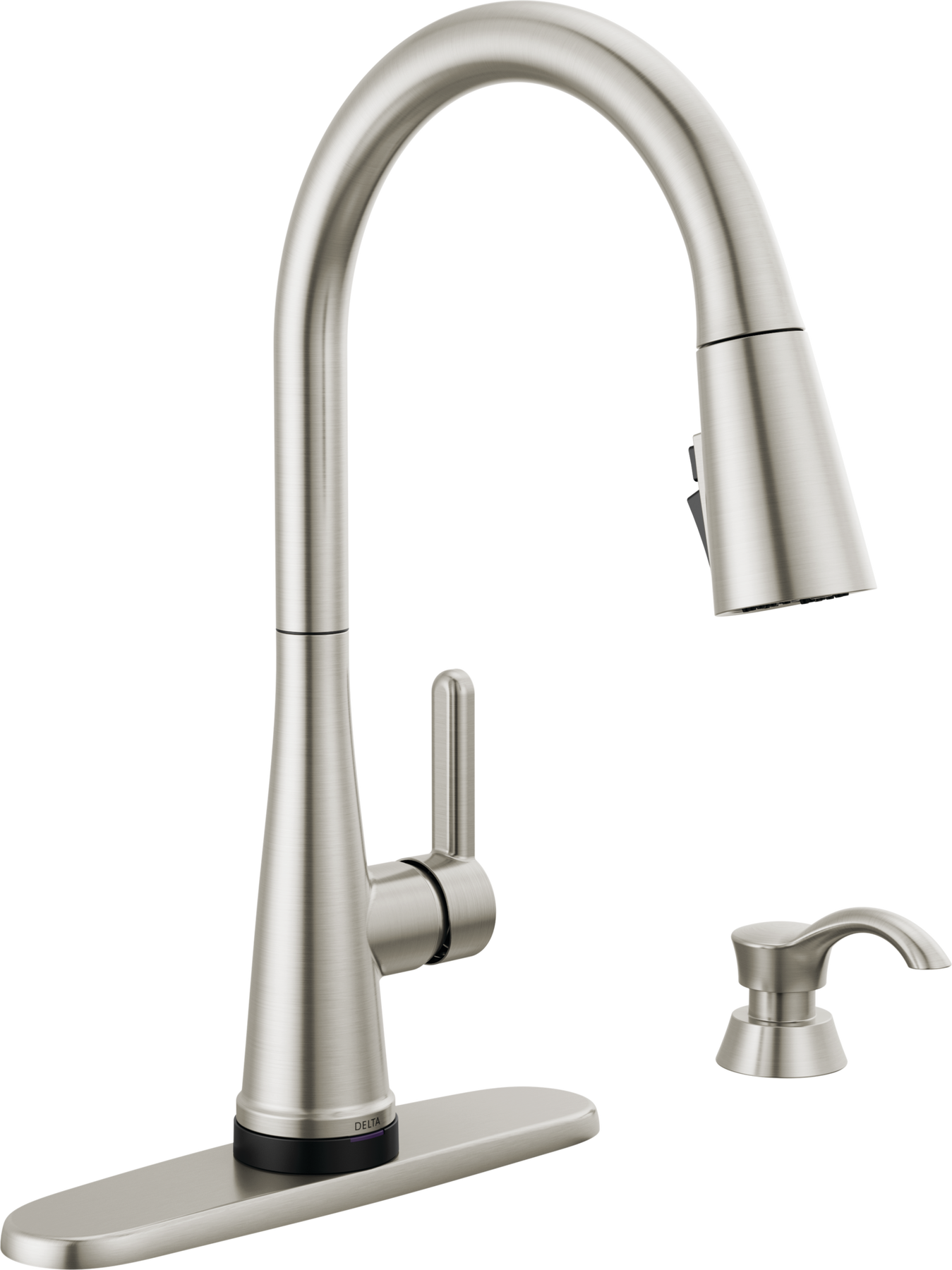 Single Handle Pull-Down Touch<sub>2</sub>O® Technology Kitchen Faucet with Touchless Technology and Soap Dispenser, image 1