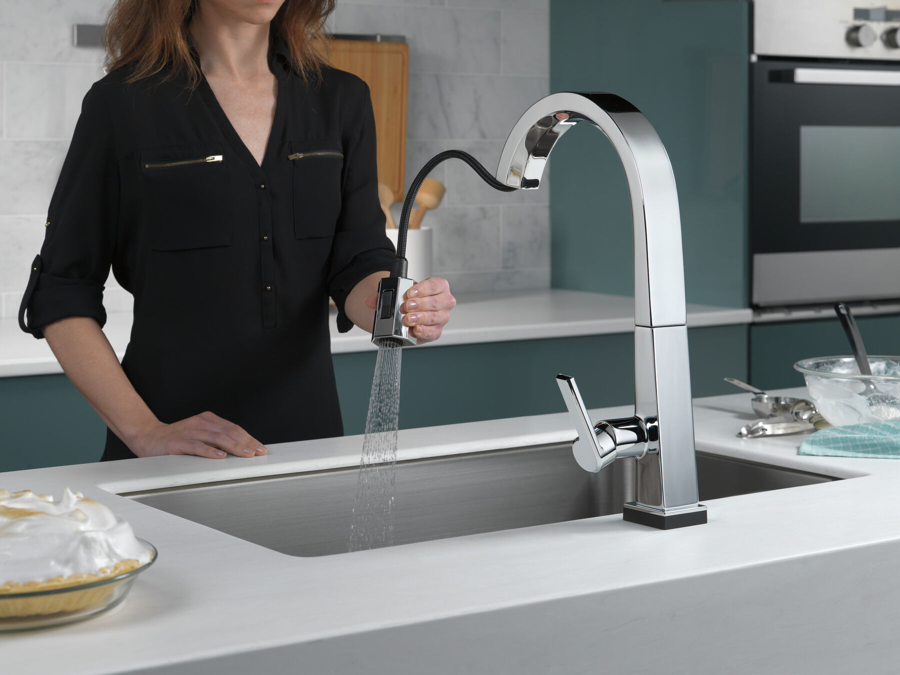 Llave para cocina monomando extensible con tecnología Touch<sub>2</sub>O®, imagen 3