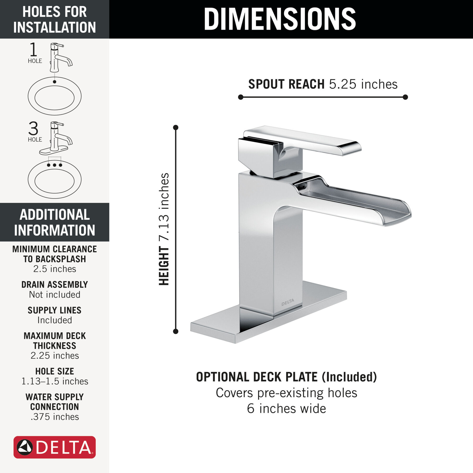 Llave para baño acanalada monomando, imagen 1