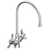 Llave de dos manijas y un solo vástago para mezcla de agua