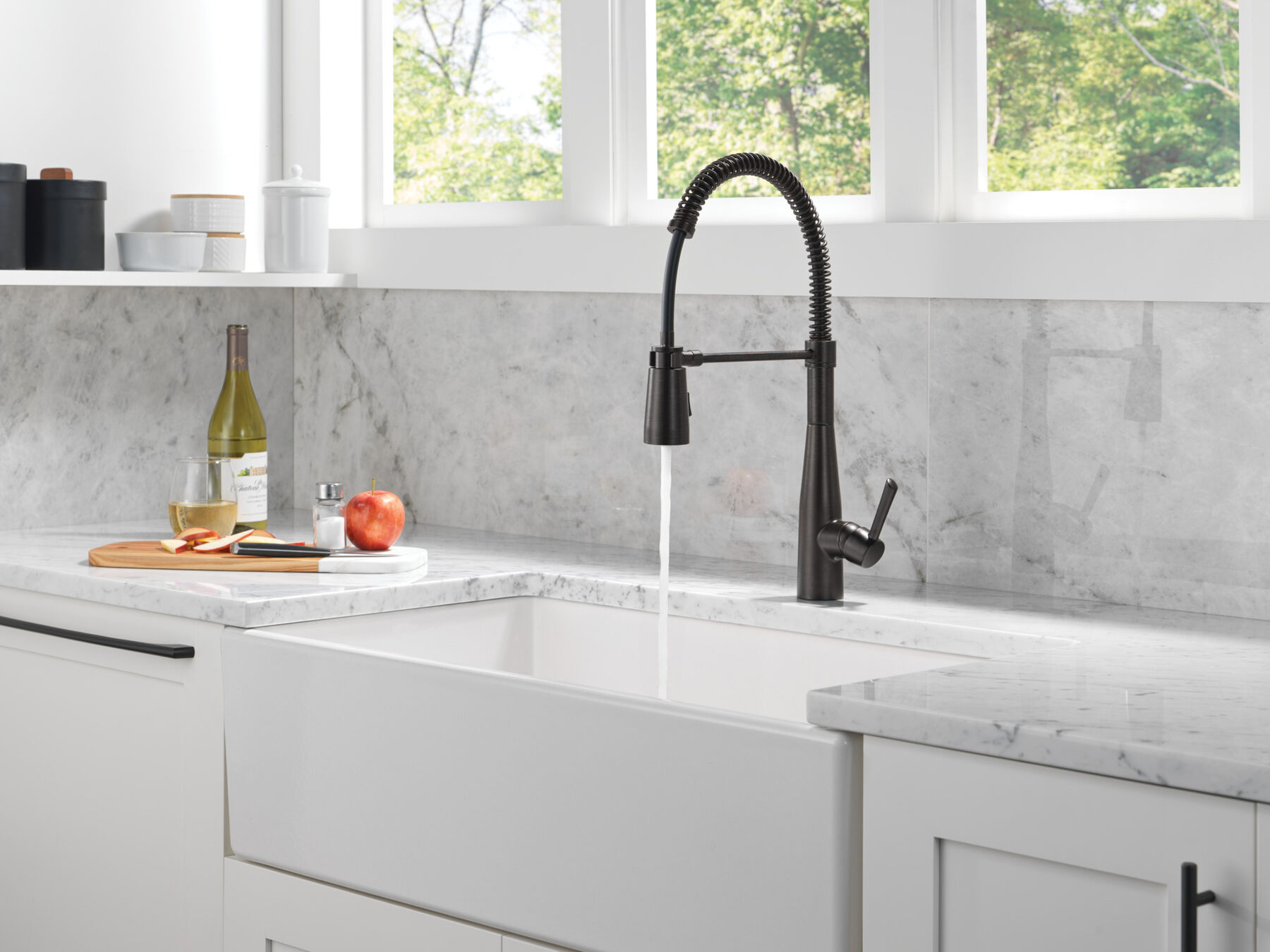 Single-Handle Pull-Down Spring Kitchen Faucet, image 8