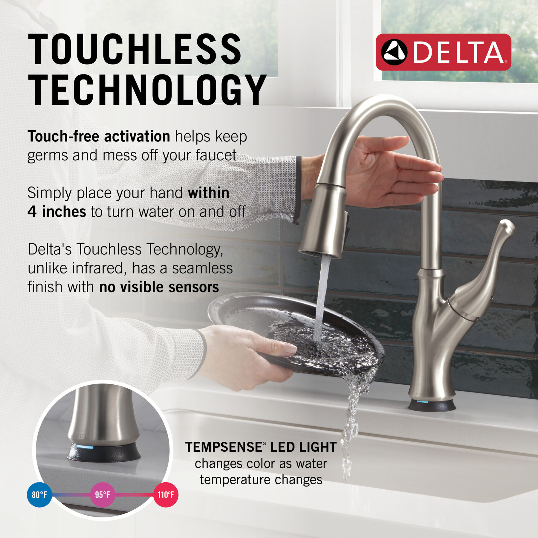 Touch<sub>2</sub>O® Technology Kitchen Faucet with Touchless Technology, image 12