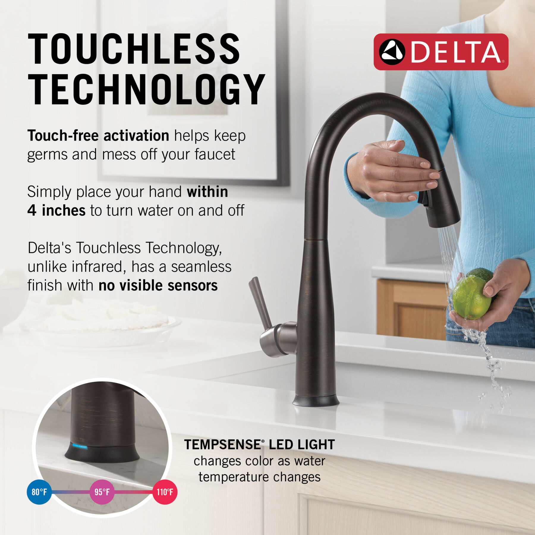 Touch<sub>2</sub>O® Technology Kitchen Faucet with Touchless Technology, image 12