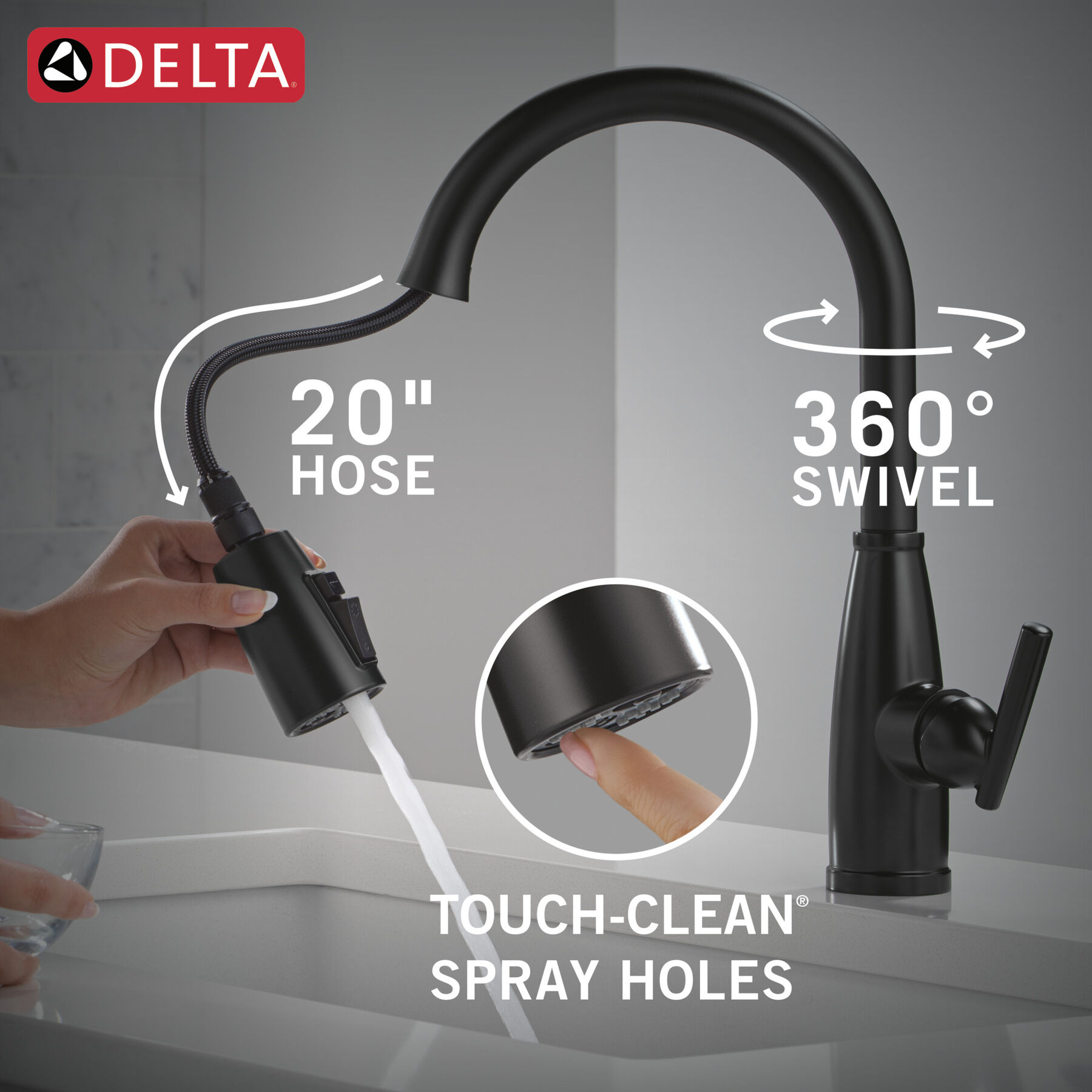 Llave para cocina monomando extensible con dispensador de jabón y tecnología ShieldSpray®, imagen 6