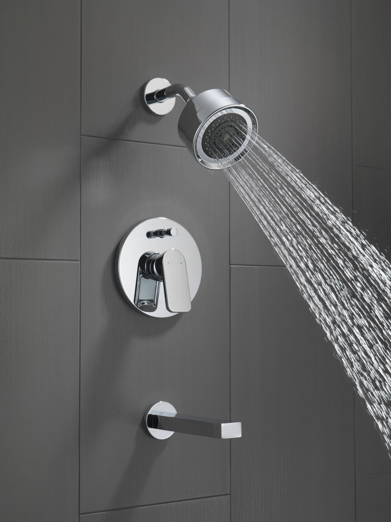 In-Wall Tub and Shower - Stick Handle; with 3-Setting Shower Head Ceramic Valve System, image 1