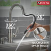 Llave para cocina monomando extensible con dispensador de jabón y tecnología ShieldSpray