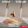 Llave para cocina monomando extensible con dispensador de jabón y tecnología ShieldSpray®