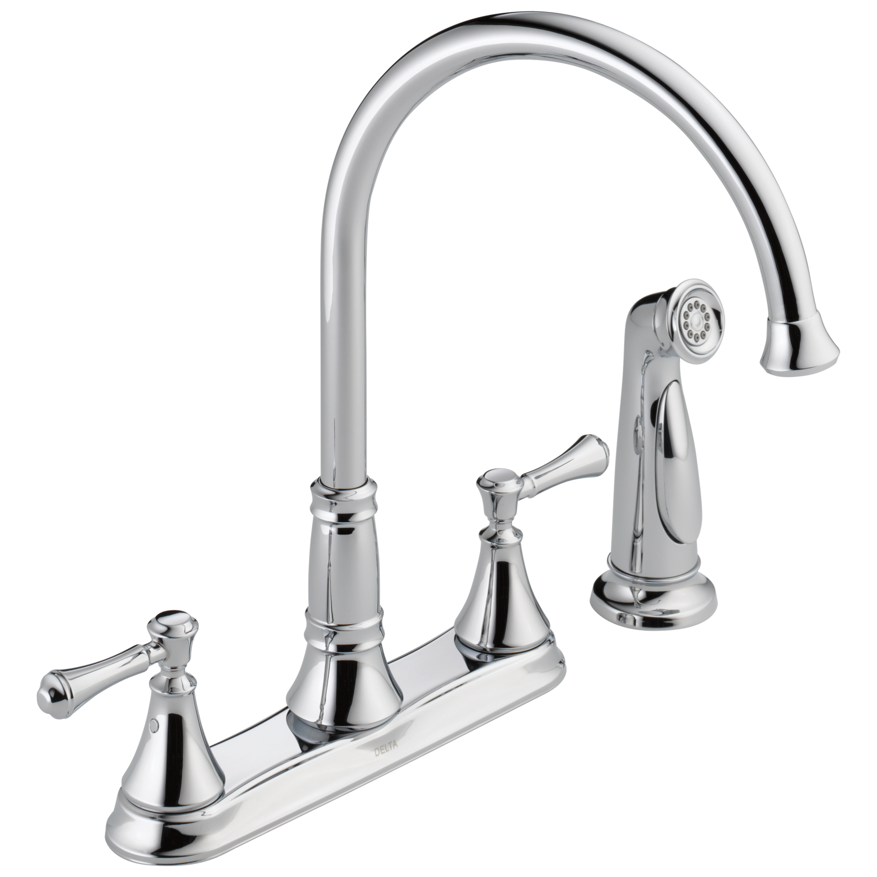 Llave para cocina de dos manijas con rociador