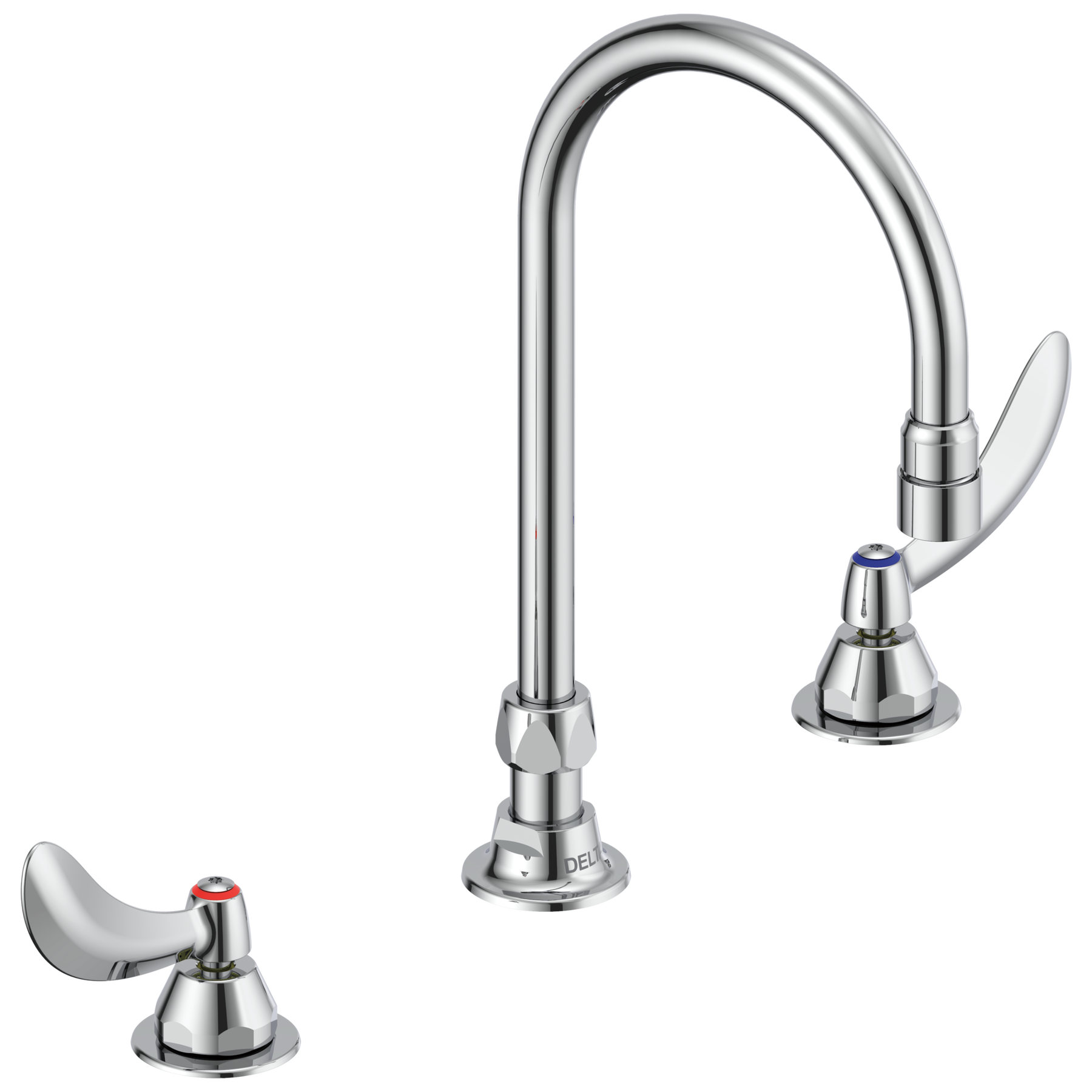 Llave para baño independiente de dos manijas con tubo de salida tipo cuello de ganso - Sin desagüe emergente