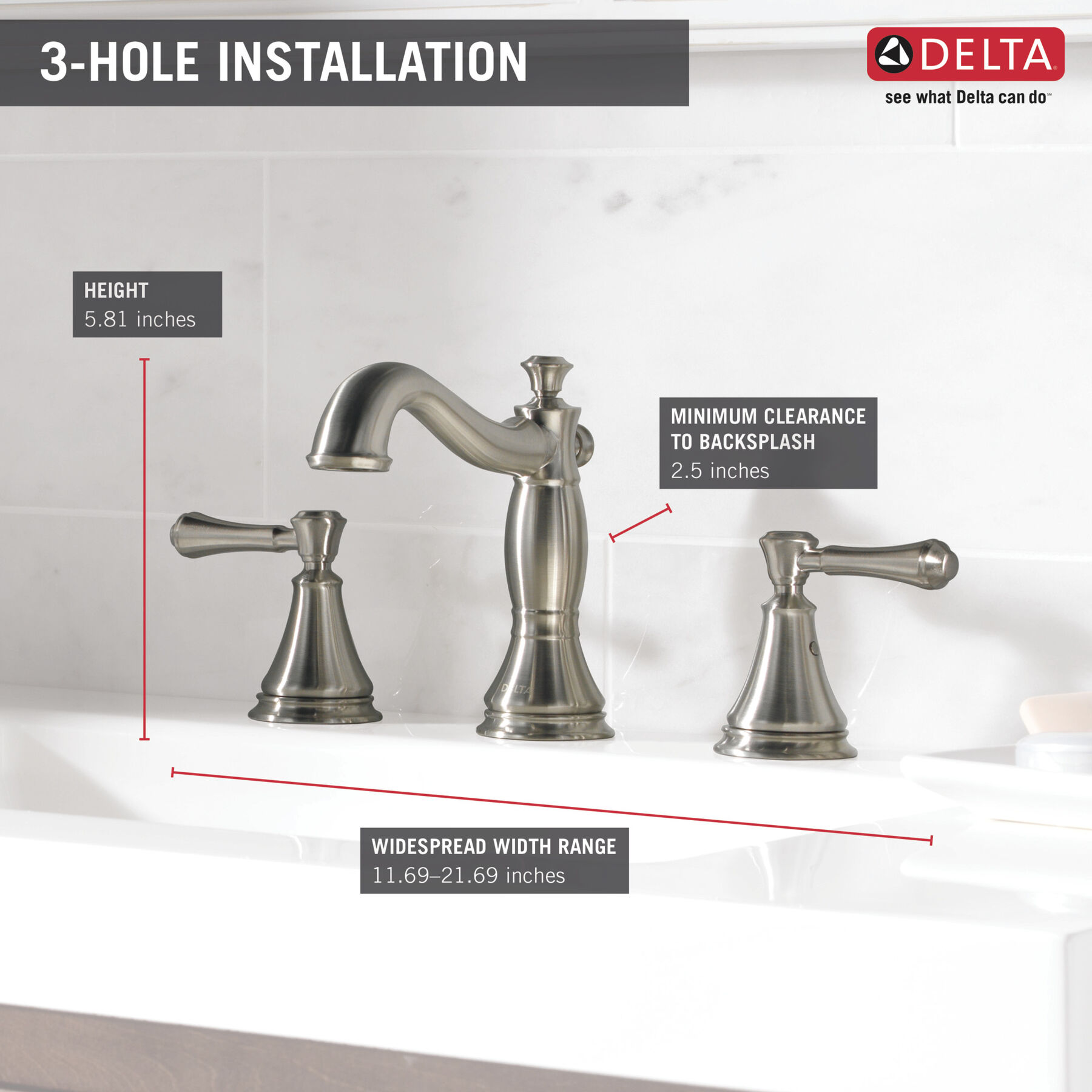 Llave para baño de extensión con dos manijas (producto recertificado), imagen 1