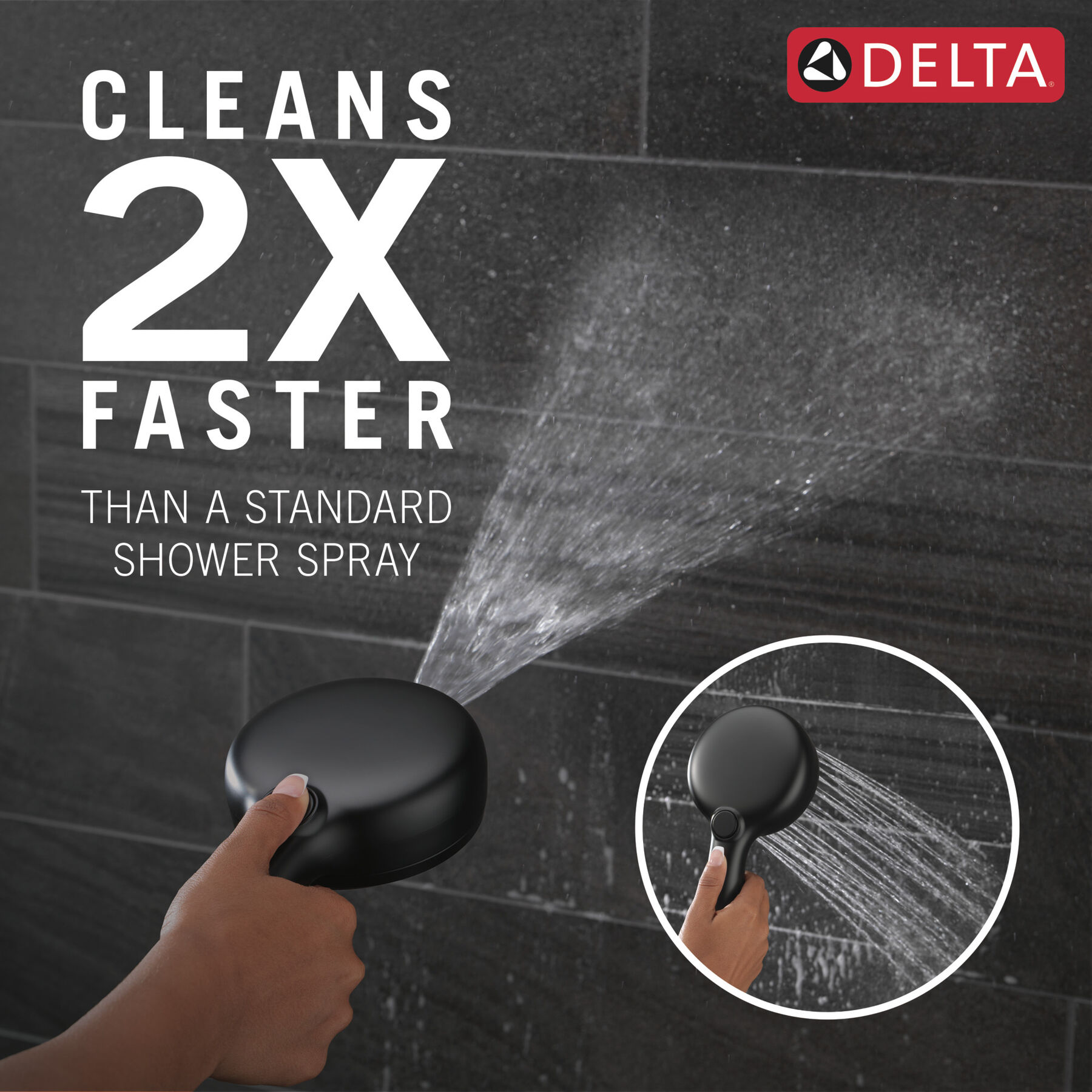 7-Setting Wall Mount Hand Shower with Cleaning Spray (Recertified), image 3