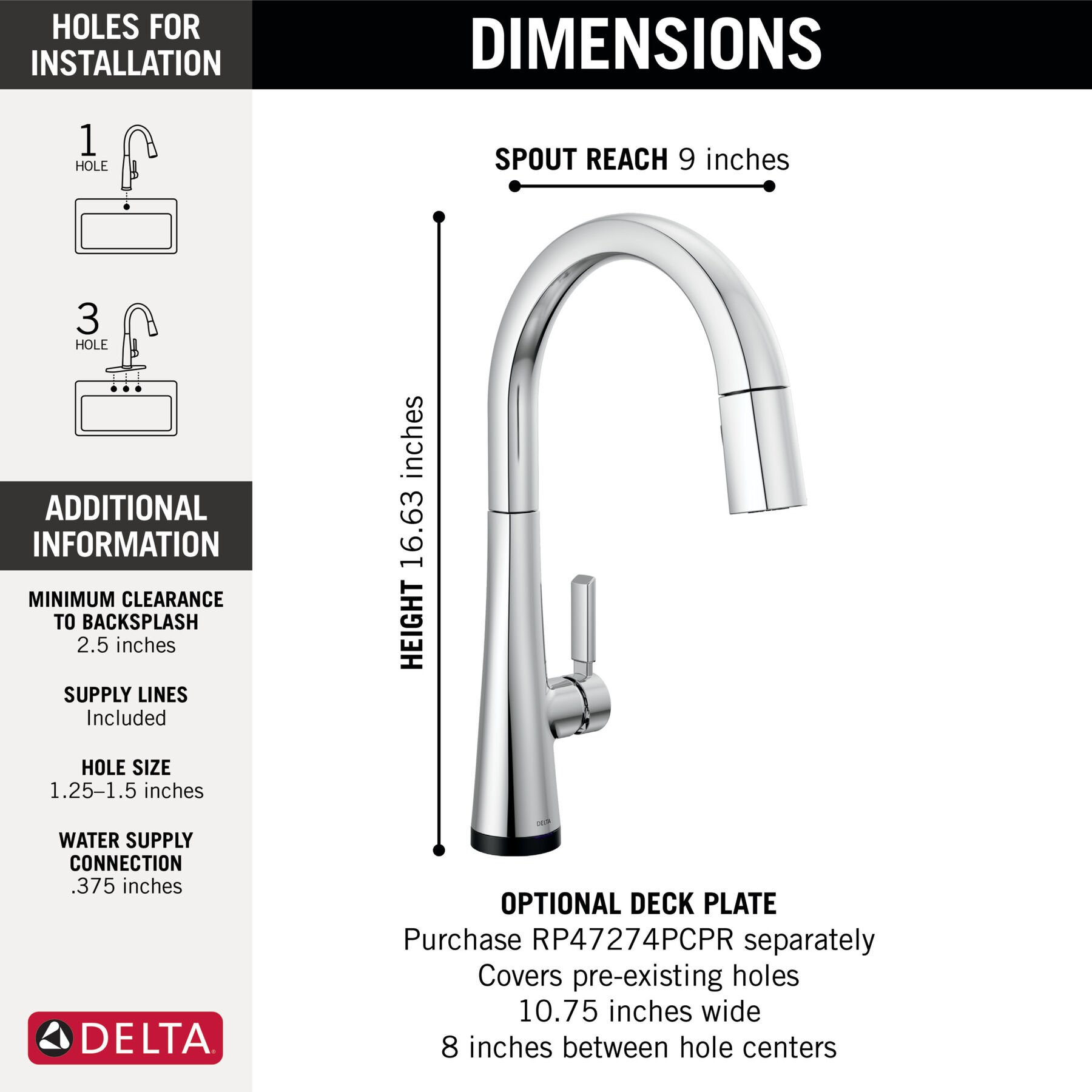 Single Handle Pull-Down Kitchen Faucet With Touch<sub>2</sub>O® Technology, image 2