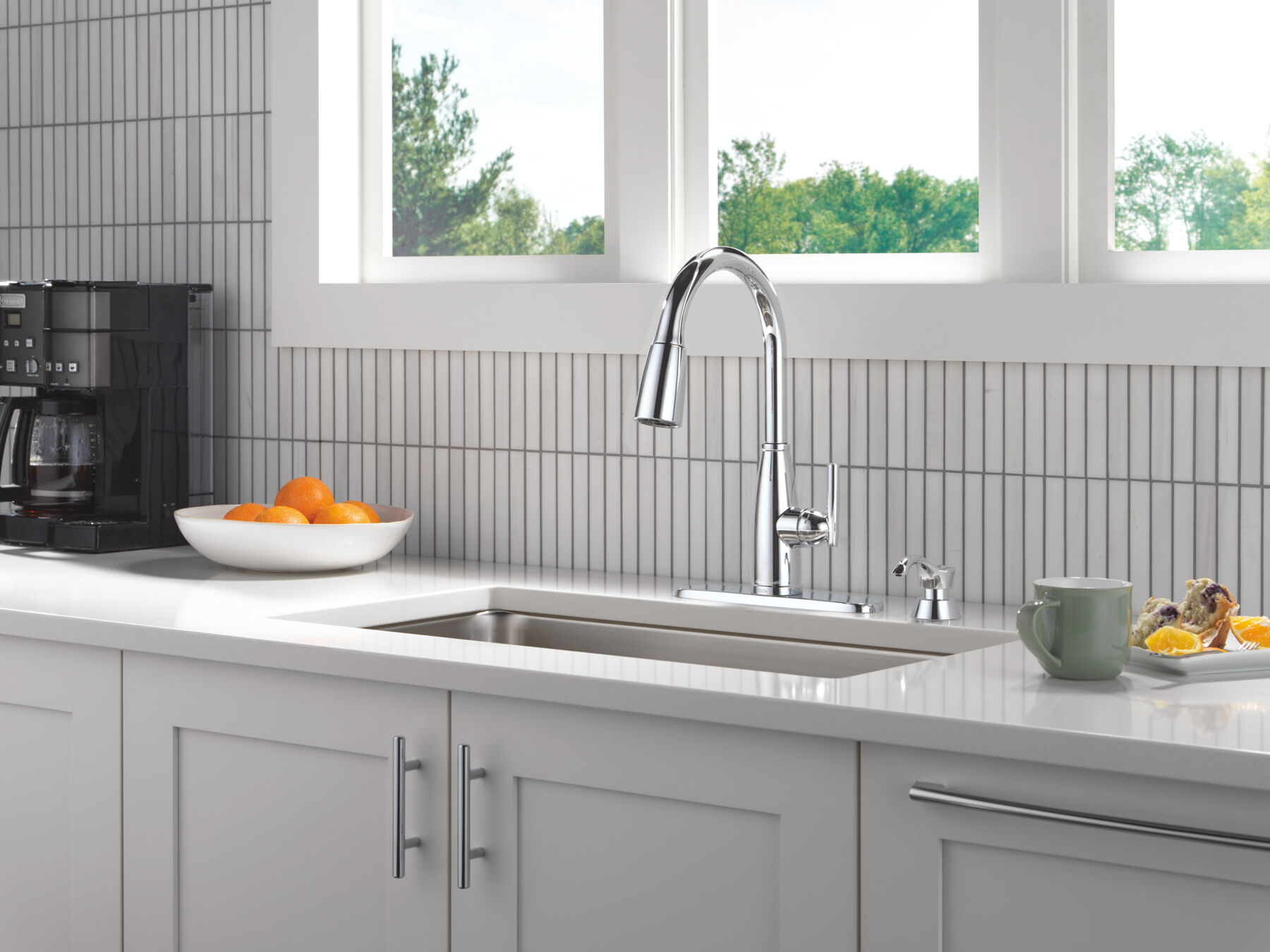 Llave para cocina monomando extensible con dispensador de jabón y tecnología ShieldSpray®, imagen 2