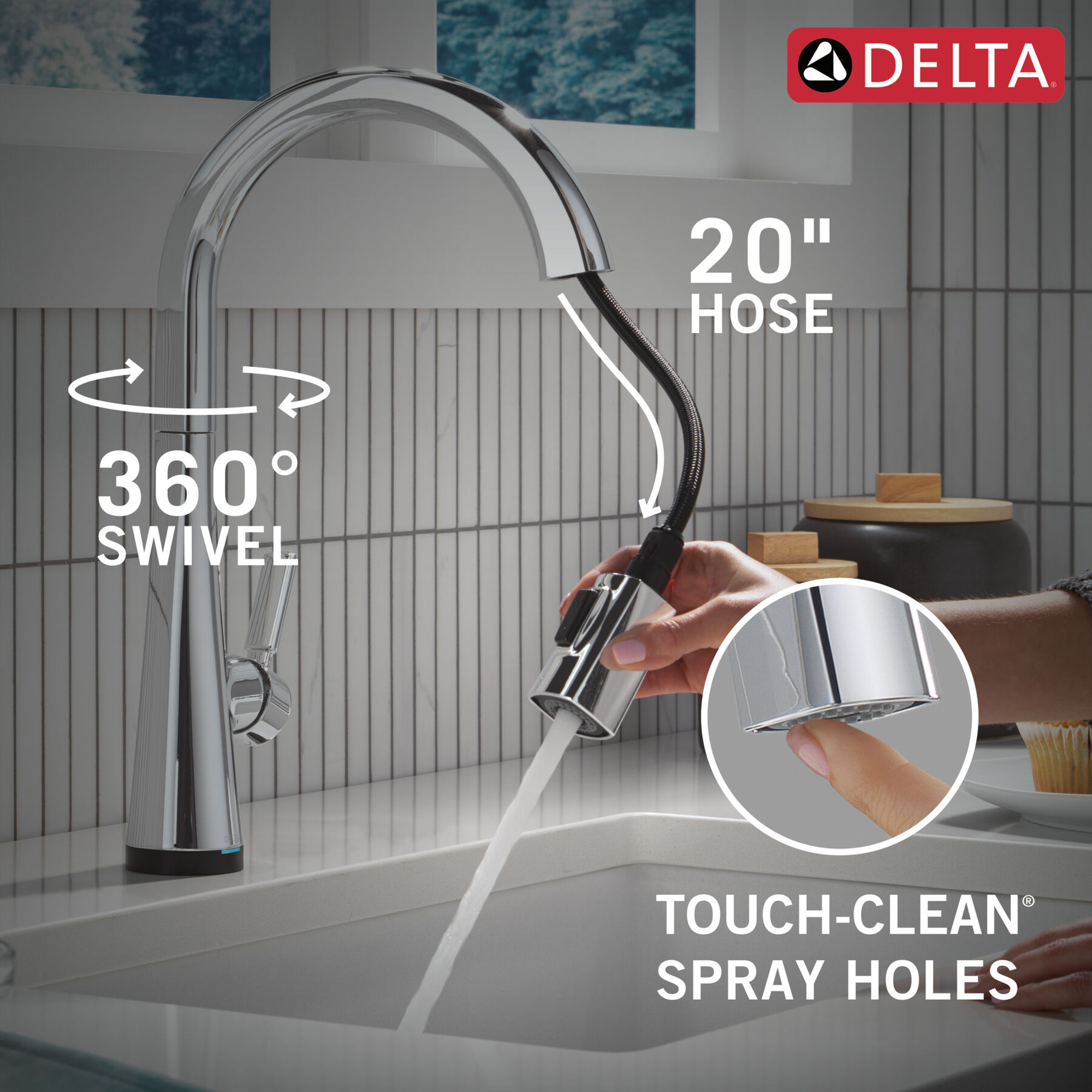 Touch<sub>2</sub>O® Technology Kitchen Faucet with Touchless Technology, image 7