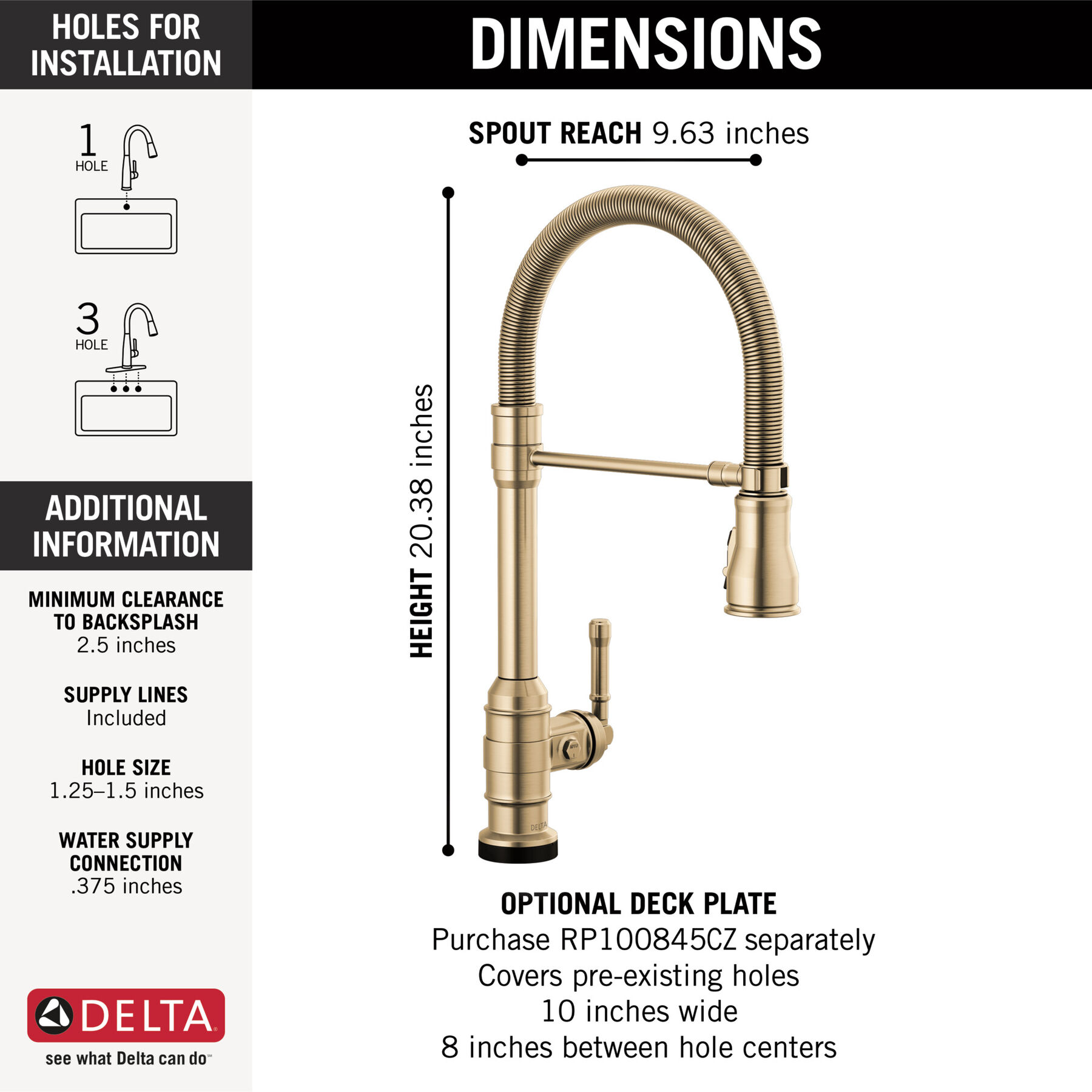 Touch<sub>2</sub>O® Technology Kitchen Faucet with Touchless Technology, image 1