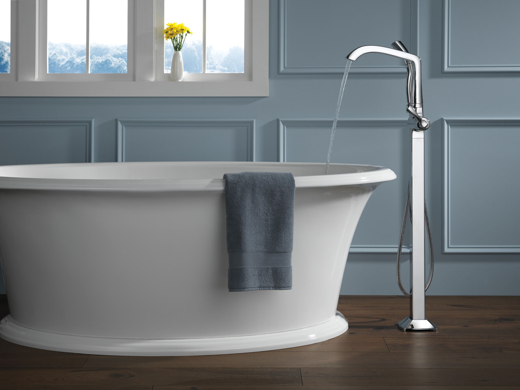 Accesorios de llave de llenado para bañera de montaje en piso con ducha manual 1L (producto recertificado), imagen 1