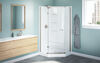 38x38 Corner Shower Bundle with Door - Frameless Neo with Glue Up Wall Set