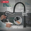 Llave para cocina extensible de una manija con tubo de salida con muelle