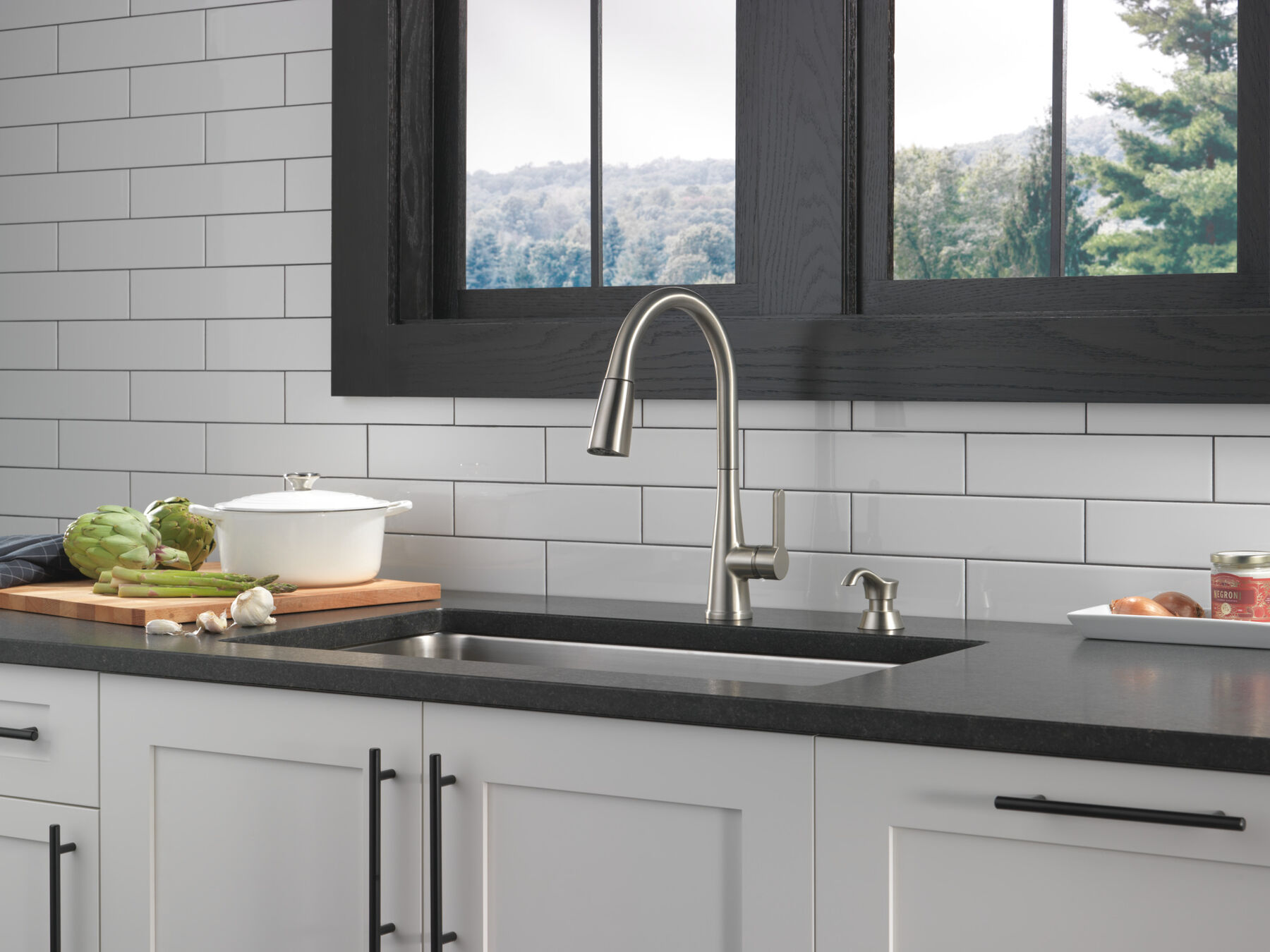 Llave para cocina monomando extensible con dispensador de jabón y tecnología ShieldSpray®, imagen 10