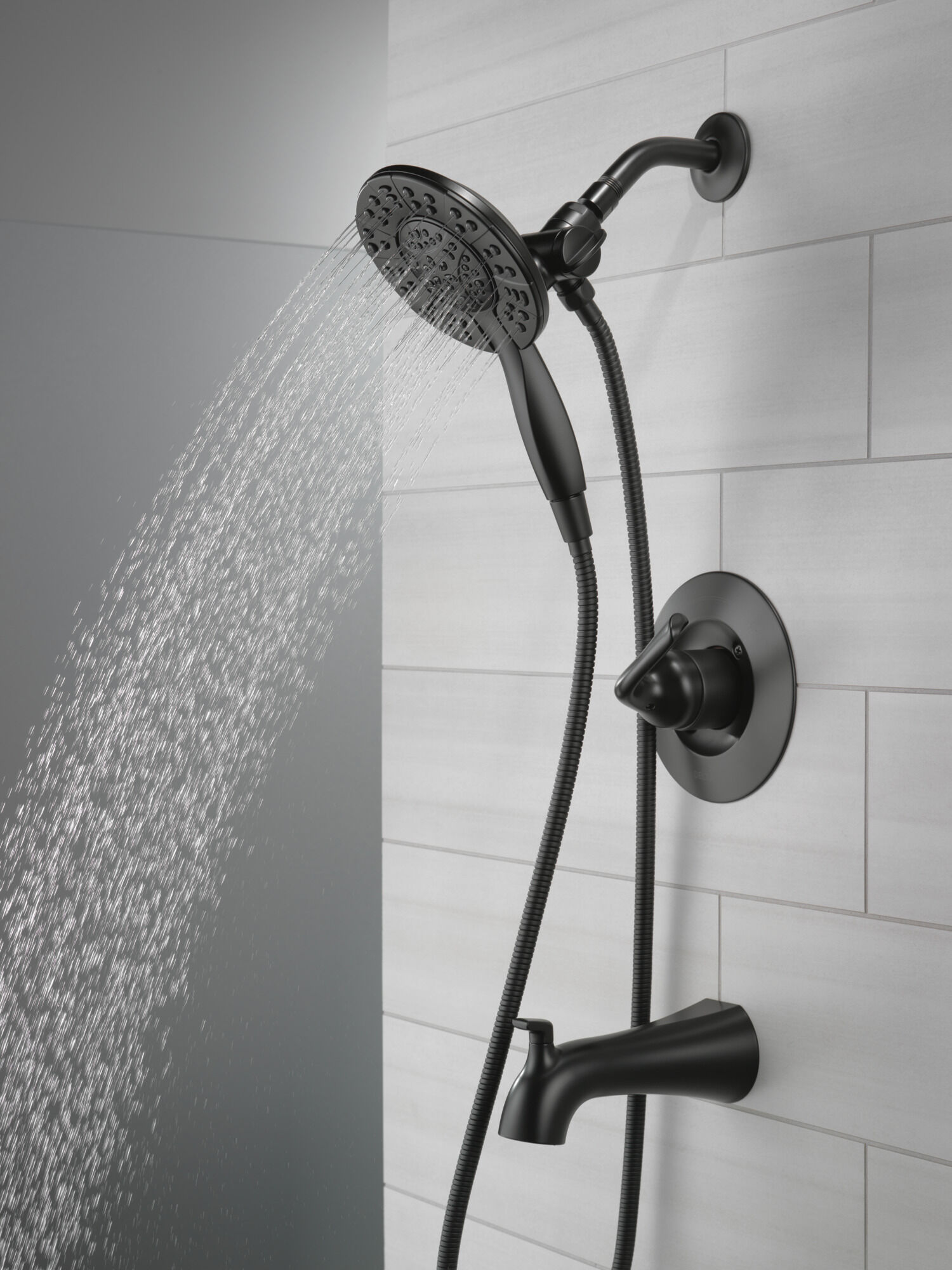 14 Series Tub Shower Trim with In2ition in Matte Black 144840 BL I Delta Faucet