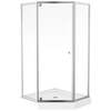 38x38 Corner Shower Base with Door Bundle - Framed Neo