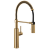 Llave para cocina extensible de una manija con tubo de salida con muelle