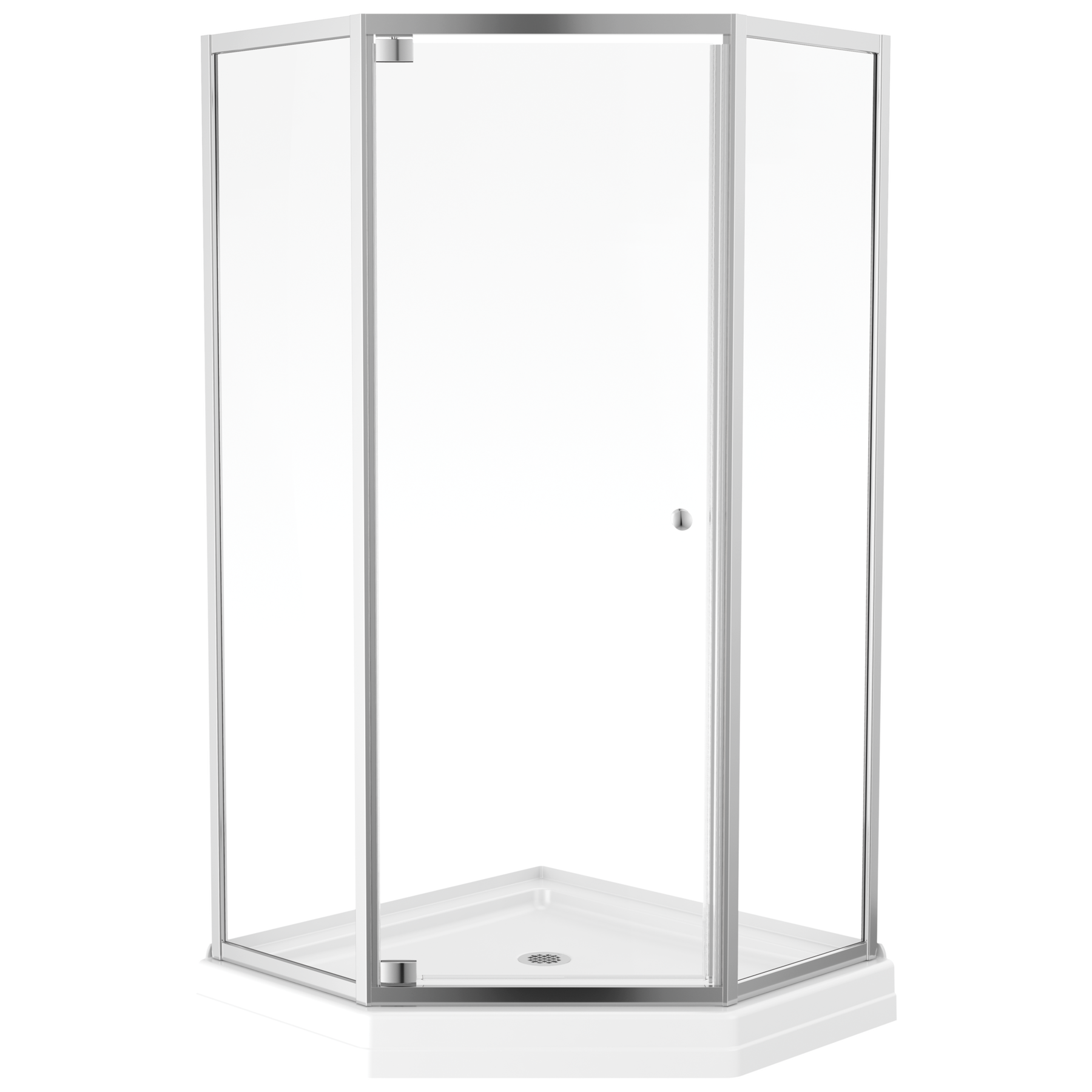 38x38 Corner Shower Base with Door Bundle - Framed Neo