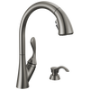 Llave para cocina monomando extensible con dispensador de jabón y tecnología ShieldSpray®