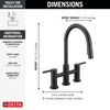 Llave para cocina tipo puente extensible con dos manijas