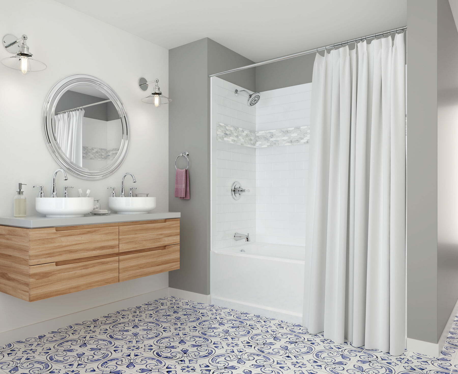 Llave para baño de extensión con dos manijas, imagen 3