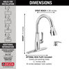 Llave para cocina monomando extensible con dispensador de jabón y tecnología ShieldSpray®