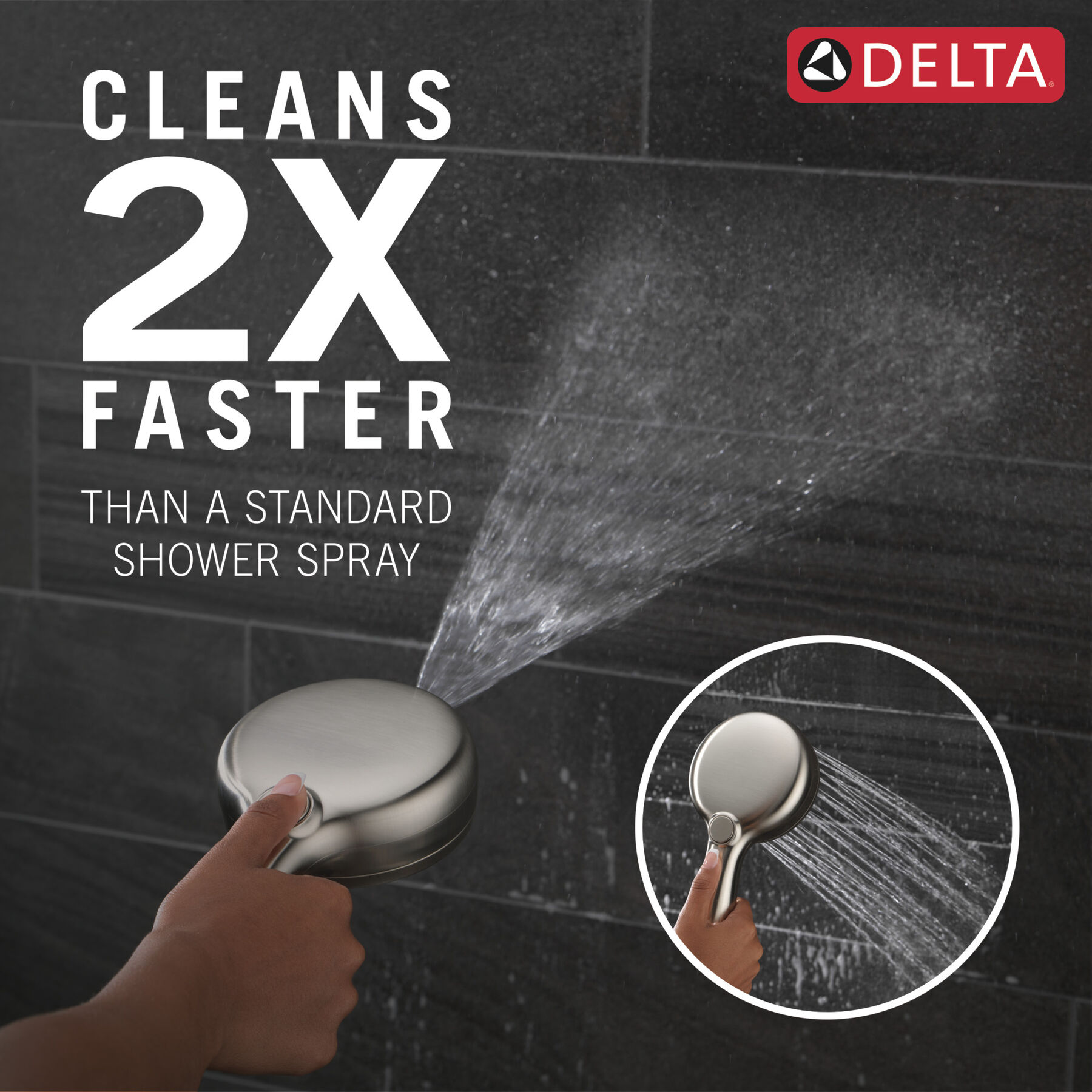 7-Setting Slide Bar Hand Shower with Cleaning Spray, image 4