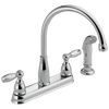 Llave para cocina de dos manijas con rociador