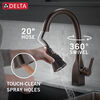 Llave para cocina monomando extensible con tecnologías Touch<sub>2</sub>O® y ShieldSpray®