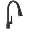 Llave para cocina extensible de una manija con tecnología ShieldSpray® en negro mate