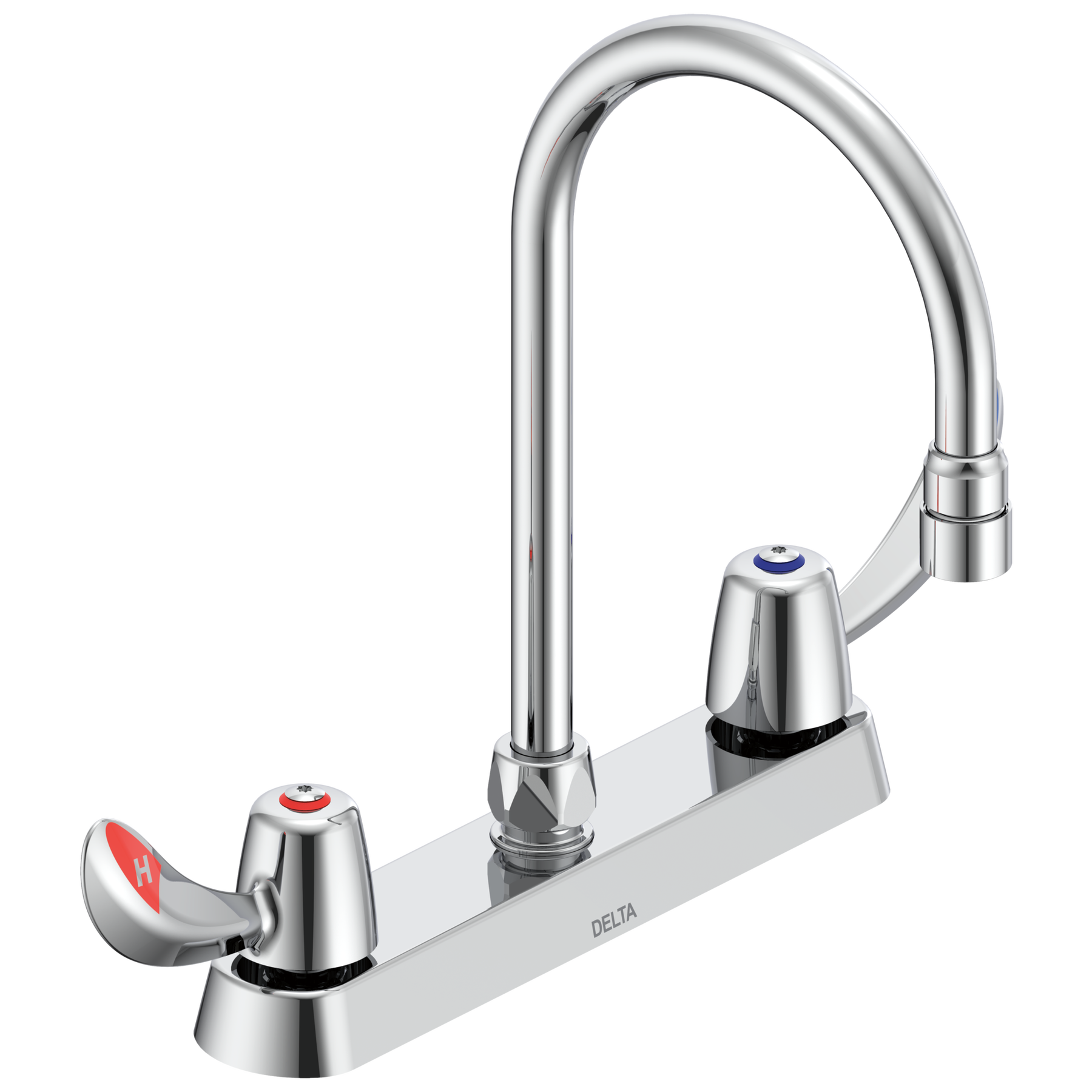 Two Handle 8" Cast Deck-Mount Faucet