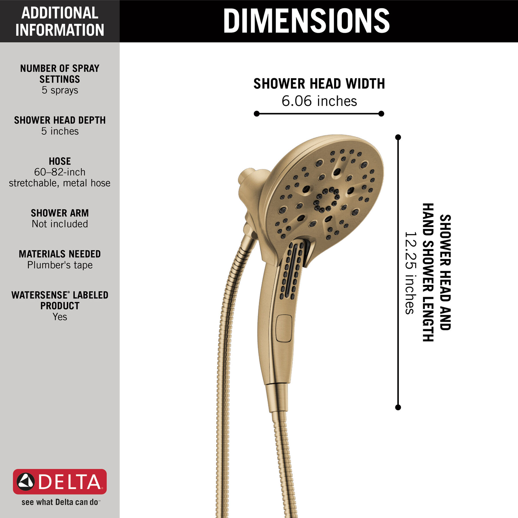 Ducha dos en uno H<sub>2</sub>Okinetic® In2ition® de 5 funciones, imagen 13