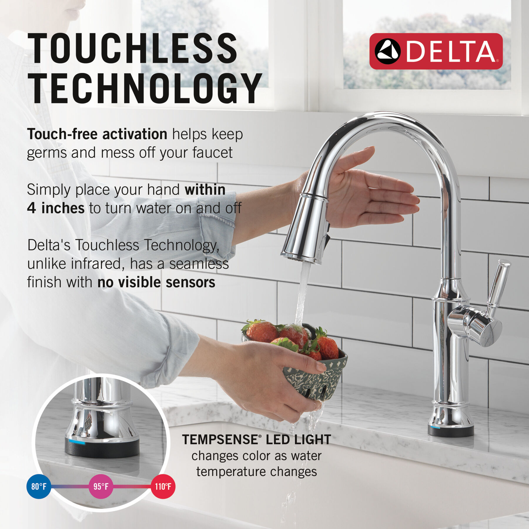 Touch<sub>2</sub>O® Technology Kitchen Faucet with Touchless Technology, image 15